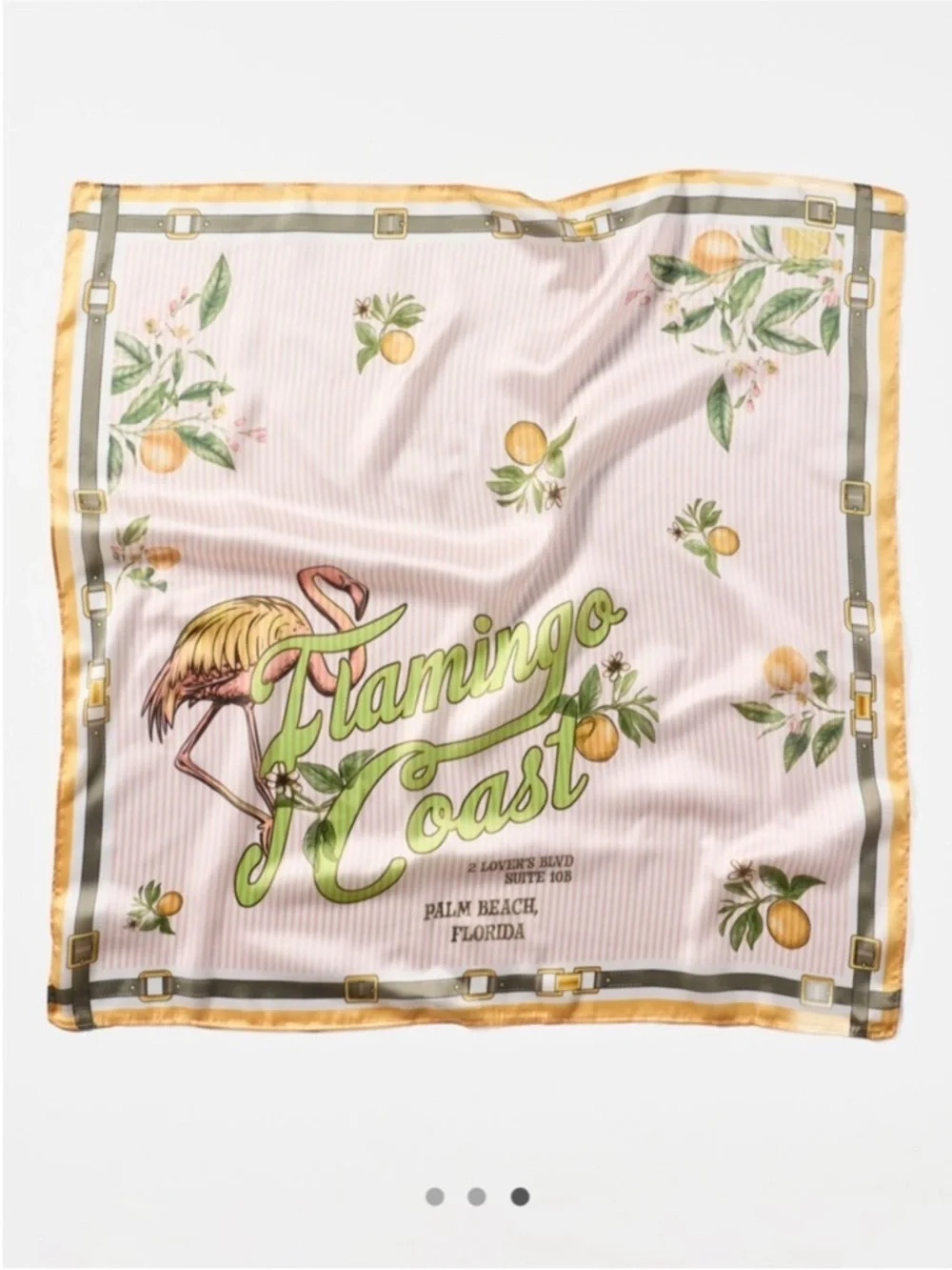 New! Anthropologie Pink Flamingo Coast 28” Hair Neck Bag Scarf NWT